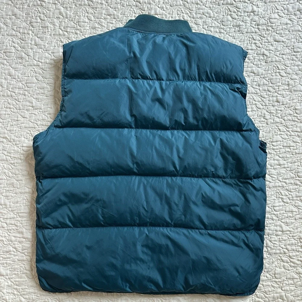 VTG Eddie Bauer Puffer Vest Jacket Men's Large Premium Goose Down Blue‎ 6731